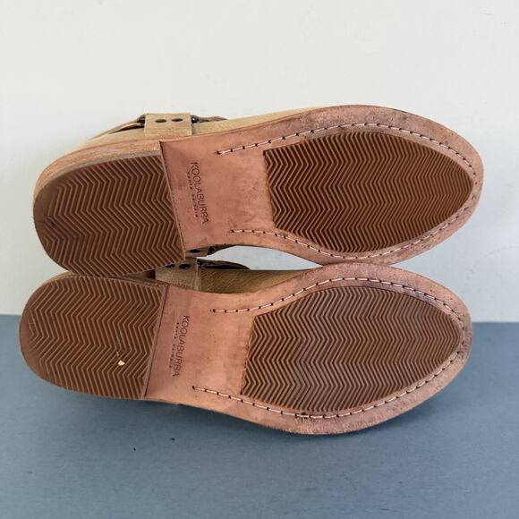 Koolaburra by UGG Santa Barbara Dame Leather Light Tan Harness Ankle Booties - Picture 8 of 9